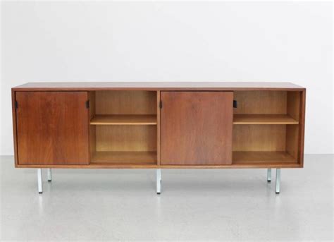 Florence Knoll Florence Knoll Credenza Sideboard Walnut With Leather