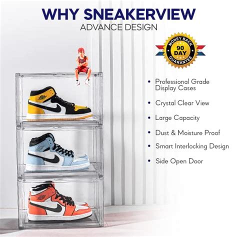 Sneakerview Clear Shoe Boxes With Lid –360° Clear Plastic Stackable ...