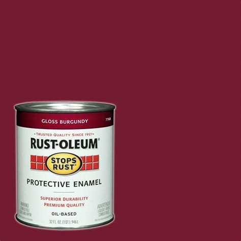 Rust Oleum Stops Rust 1 Qt Protective Enamel Gloss Burgundy Interior