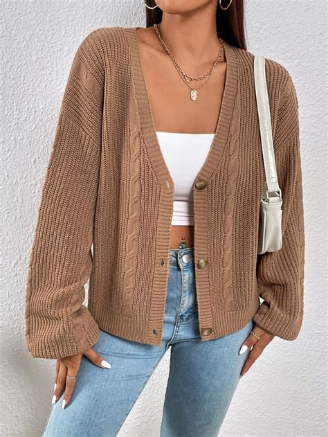 Cardigans Ombro Ca Do Malha De Cabo Cardig Cardigan De Malha Pano