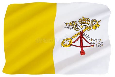 Papal State Historical Flag And Crest Vatican City Stock Vector