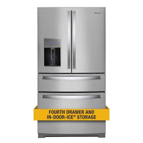 Whirlpool 26 Cu Ft French Door Refrigerator In Fingerprint Resistant