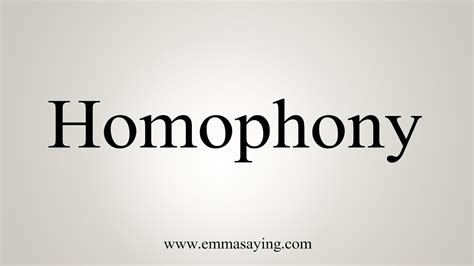 How To Say Homophony - YouTube