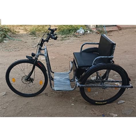 Black Mild Steel Handicapped Tricycle Size Wheels At In