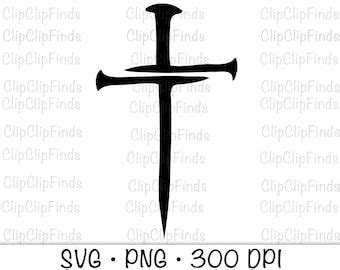 Three Nails Cross Svg Cut File Faith Jesus Crucifix Christian Etsy