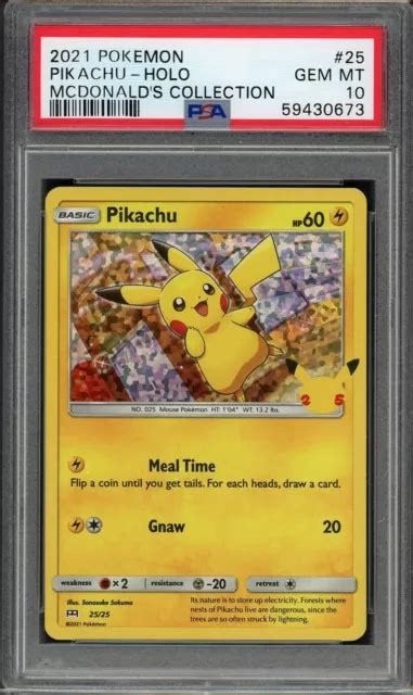 Pokemon Tcg Pikachu Holo Mcdonald S Collection Psa Eur