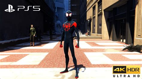 Spider Man Miles Morales Into The Spider Verse Suit Free Roam