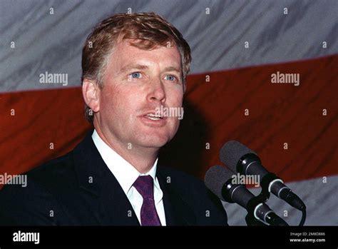 Vice President Dan Quayle Speaks To Crew Members During A Visit Aboard