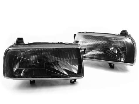 93 99 VW Jetta Vento MK3 E Code Black Smoke Euro Headlights W Glass