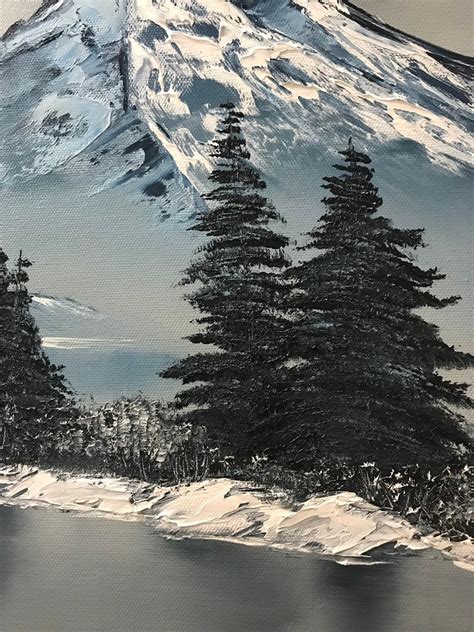 An Arctic Winter Day Landscape Bob Ross Style Oil Painting