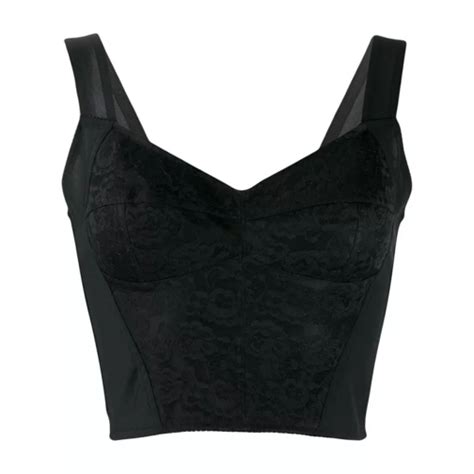 Dolceandgabbana Black Lace Bustier Top Black Fashionette