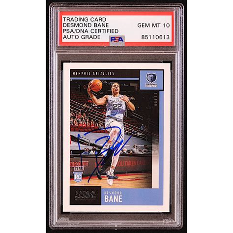 Desmond Bane Signed 2020 21 Panini Chronicles 615 RC Score PSA