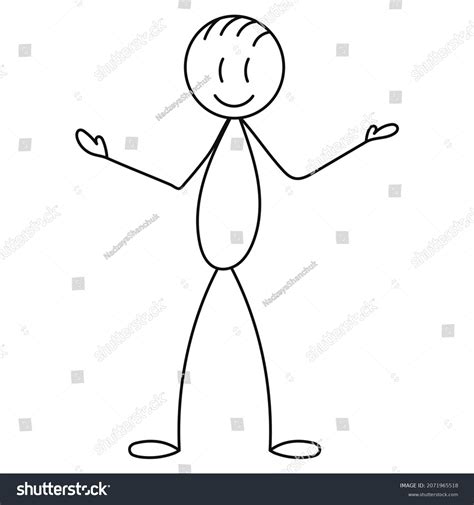 Stick Figure Man Doodle Drawing Isolated Stock Vector Royalty Free