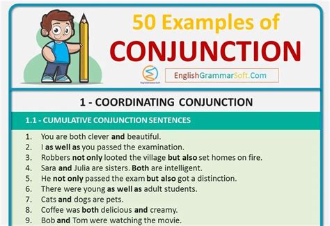 Conjunction Sentences Examples Of Conjunctions Off