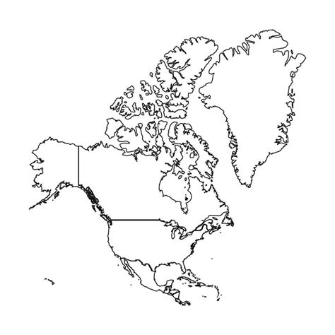 contorno bosquejo mapa de norte America con países 25844059 Vector en