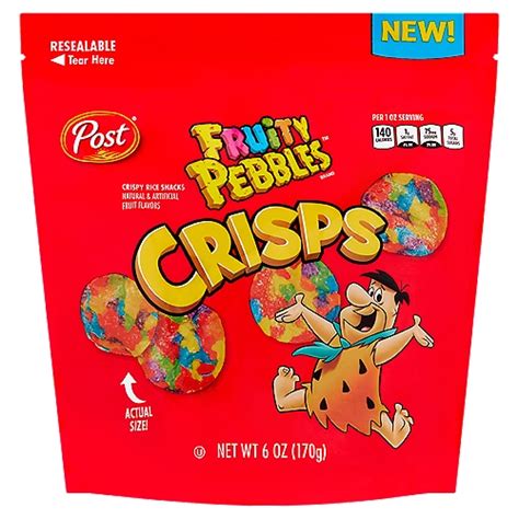 Post Fruity Pebbles Crispy Rice Snacks 6 Oz