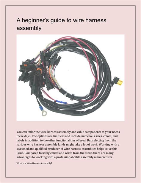 A Beginners Guide To Wire Harness Assembly Sinnhong Electronics Co