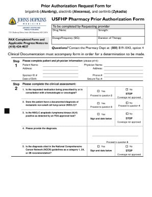 Fillable Online Prior Authorization Request Form For Johns Hopkins