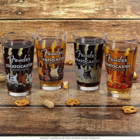 Fender Stratocaster Guitars Pint Glasses Set Themed Glasses Pint Glass Set Stratocaster Guitar