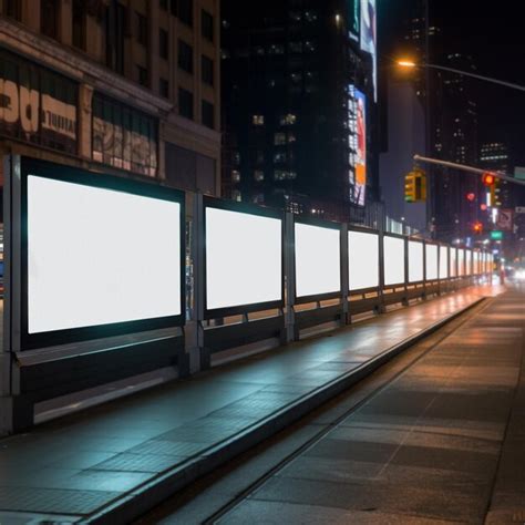 Premium Ai Image Town Billboard Night And Mockup Space For Marketing