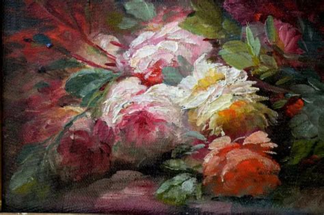 Nature Morte Aux Fleurs Fin Xixe Huile Tableau Ancien Cadre Eur