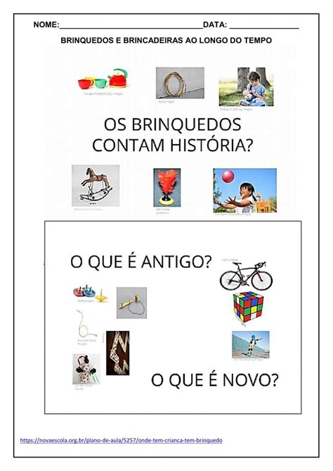 Brinquedos E Brincadeiras Ao Longo Do Tempo Worksheet Tempo Worksheet