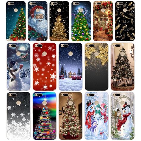 325FG Navidad vacaciones árbol Año Nuevo silicona suave Tpu funda de