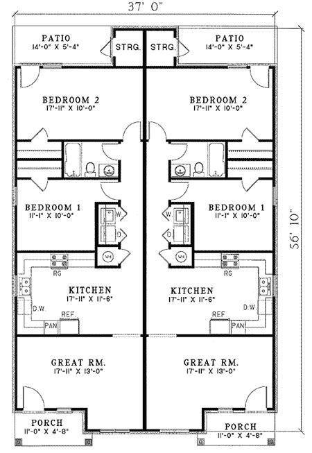 1 Bedroom Duplex House Plans