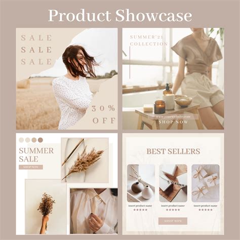 Instagram Post Canva Templates Complete Pack Neutral Nude Etsy