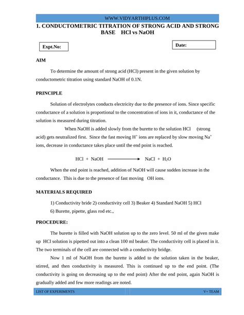 PDF 1 CONDUCTOMETRIC TITRATION OF STRONG ACID AND DOKUMEN TIPS