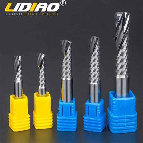 LIDIAO 5A Single Flute Spiral Milling Cutter 6 8 10mm Shank Tungsten