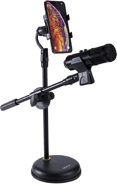 Support De Microphone De Bureau Avec Titulaire De T L Phone Exjoy Pied