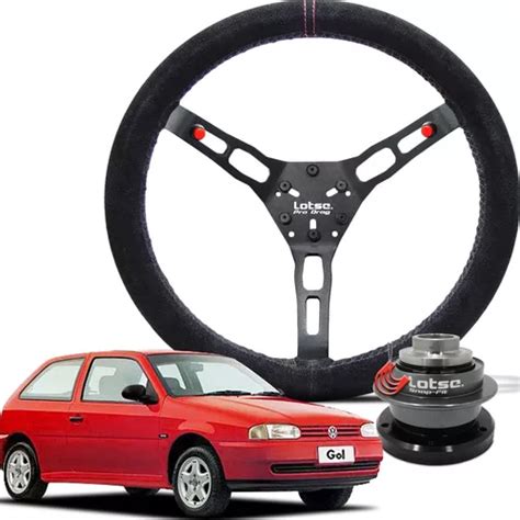 Volante Esportivo Lotse Pro Drag E Saque Rapido Vw Gol G2