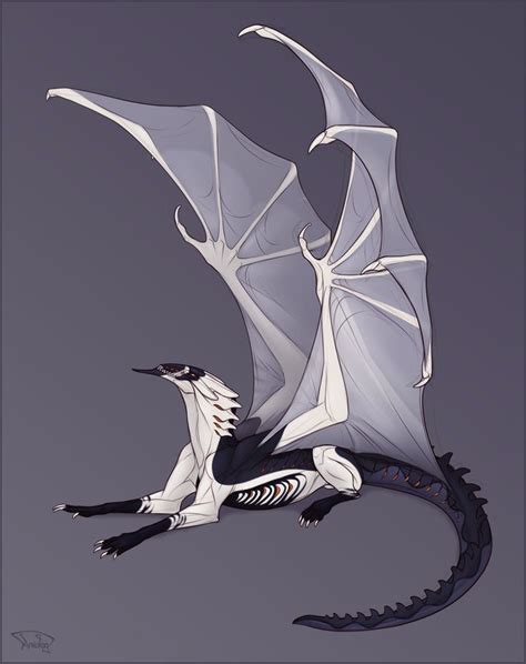 A White And Black Dragon Flying Through The Air