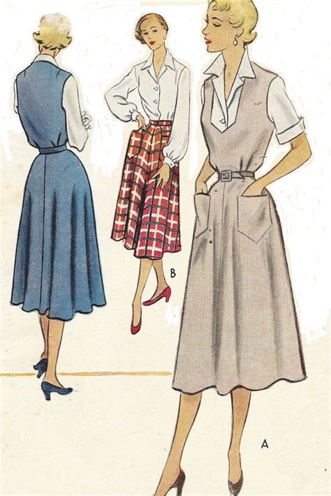 1950s McCalls Sewing Pattern 8575 Womens Jumper Or By CloesCloset 1950s