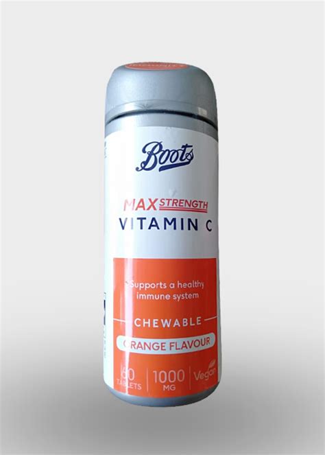 Boots Vitamin C 1000 mg 60 Orange Flavour Chewable Tablets available in Pakistan - BuyImported