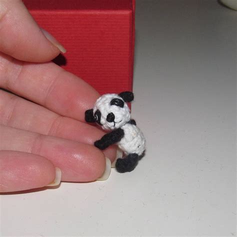 Mini Crochet Panda Miniature Panda Bear Toy Small Stuffed Panda Bear