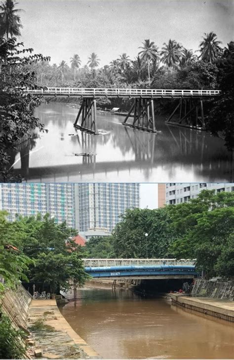 Brug Tjiliwung Aan Matraman Te Batavia Circa 1880 Jembatan Sungai