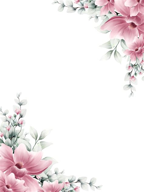 Watercolor Pink Flower Frame 12028182 PNG