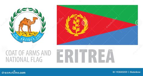 Flag Ate Of Eritrea From Brush Strokes And Blank Map Of Eritrea High