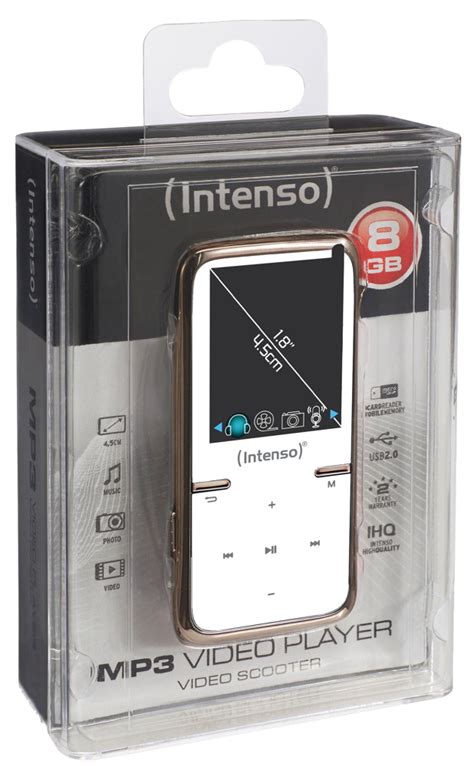 Intenso MP3 Player Video Scooter 8GB 1 8 Zoll Display weiß