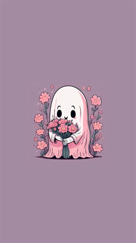 100 Cute Halloween Phone Wallpapers Pink Floral Ghost Halloween