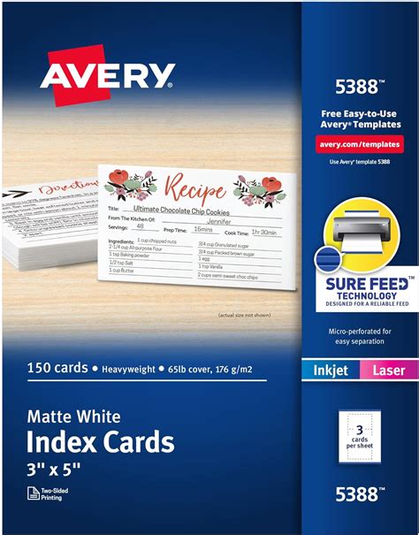 Amazon Avery Printable Index Cards With Sure Feed Technology 3