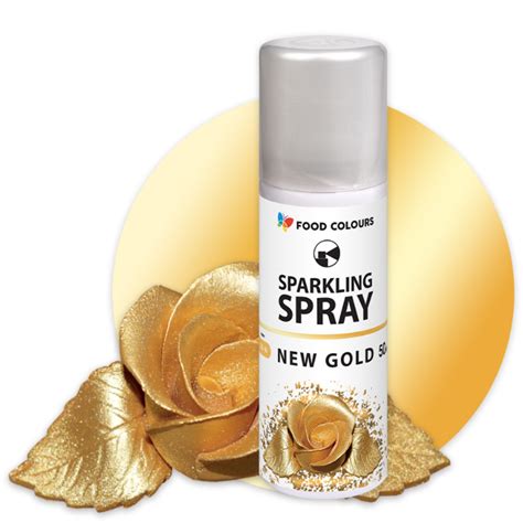 50 Ml SPRAY SPARKLING NEW GOLD S21 N FOOD COLOURS