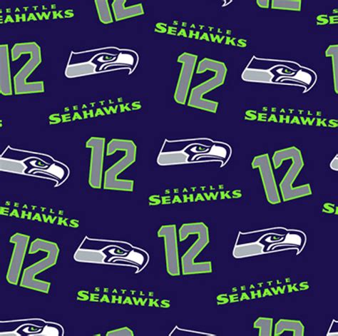 Fleece Seattle Seahawks '12th Man' NFL Football Fleece Fabric Print by ...