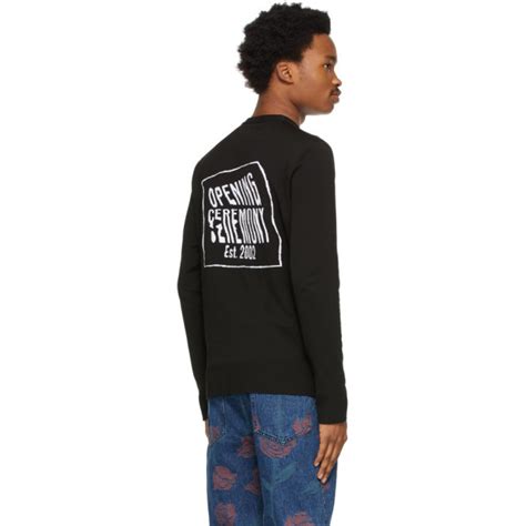 Opening Ceremony Black Warped Logo Sweater 218 Ssense Lookastic