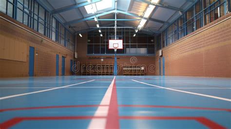 Indoor Basketball Court with Blue Floor, Generative AI Stock Image ...