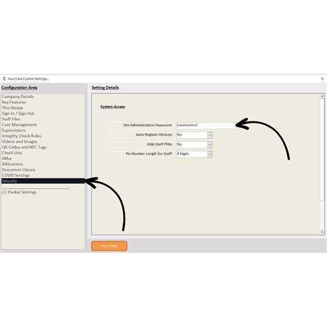finding  changing  admin password care control learning hub