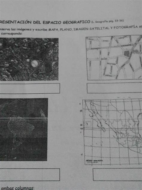 Observa Las Imagenes Y Escribe Mapa Plano Imagen Satelital Y