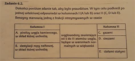 Hej Potrzebuje Szybko Pomocy W Zadaniu Z Chemii Trzecia Klasa Liceum